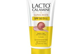 Lacto Calamine Sunscreen SPF 50 | 100g | PA ++++ Sunscreen For Oily Skin | UVA – UVB | Water Resistant & No White Cast | With Kaolin Clay, Vitamin E & Lemon Extracts | Paraben Free