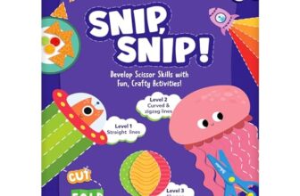 Skillmatics Scissor Skills Activity Book – Snip Snip, 25 Fun Cutting & Creative Activities for Preschoolers, 2 Child-Safe Scissors, Fine Motor Skills Craft Kit, Gifts for Kids Ages 3, 4, 5, 6, 7