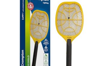 Crompton Anti-Mosquito Racquet Zappy | Mosquito Bat | Mosquito Killer | Rechargeable Mosquito Racket | Long Lasting Battery | 6 Months Warranty