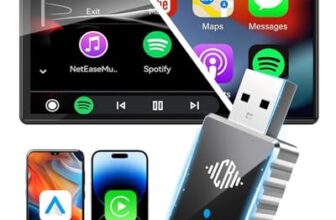 CEROAN 2-in-1 Wireless CarPlay Adapter & Android Auto Wireless Adapter for Cars – Convert Wired to Wireless with Bluetooth 5.3 & 5GHz WiFi, Plug & Play, Auto Reconnect, Lag-Free for iOS/Android