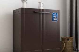 Nilkamal Freedom Mini Medium (FMS) Plastic Kids Mini Storage Cabinet |3-Year Warranty|2 Doors Cupboard | Multipurpose Storage Suitable for Kids Room and Home| Weather Brown