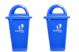 Cello Kleeno Plastic Garbage Dustbin With Dome Lid 60 LTR – Blue/Blue (COMBO)