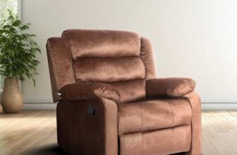 Da URBAN® Paradise Puffy Velvet Recliner for Head Support & Leg Relaxation Lounge Chair (Dark Brown)