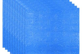 Rylan Self-Adhesive Waterproof PE Foam 3D Wall Panels Wallpaper Sticker for Bathroom, Living Room, and Home Decoration (70 x 77cm, Appx. 5.8Sq Feet) (1pc Dark Blue)