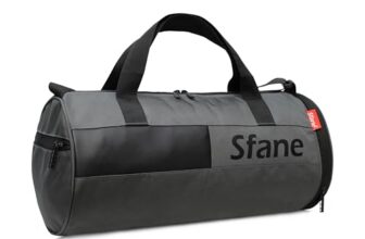 Sfane Polyester Duffle/Shoulder/Gym Bag for Men & Women with Separate Shoe Compartment (Solid Black)