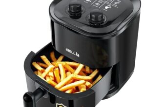 iBELL AEROFRY422M Air Fryer 4.2 Litre – 1500W, Multiple Cooking Options, Dishwasher Safe, Nonstick Coating, Adjustable Time & Temperature Control (Black)