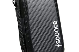 Sounce Rugged Hard Drive Case,6.35cm/2.5-inch, Hard Disk Docking Station, Portable Storage Shell for Hard Disk USB Cable Power Bank Mobile Charger Earphone, Waterproof (Black)