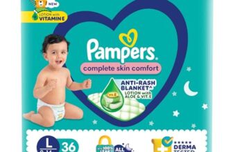 Pampers Complete Skin Comfort Pants, (L) 36 Count Anti-rash blanket, Lotion with Vitamin E & Aloe Vera, Large size baby Diapers,9-14 kg