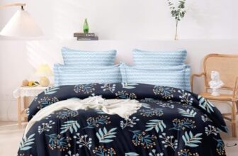 Warisi Floral King Size Duvet Cover 90×100 Inches Glace Cotton Soft Bedding with Zipper Closure, for Blanket King Size, Double Blanket, Razai Double Bed, Comforter Cover