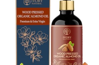 Ivory Natural Wood Pressed Organic Almond Oil (200 ml) – Ayush Certified – Premium Extra Virgin Oil – For Radiant Skin, Hair Wellness | For Both Men & Women
