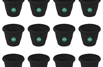 TrustBasket UV Treated Plastic Round Pot (6 Inches) -Black Color – Set of 12