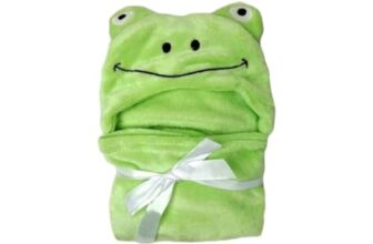 Bumtum Baby Soft Cotton Hooded Bath Towel | Ultra Absorbent | for Newborn, Infant Boys and Girls (Green Panda)