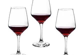 Yinikiz Red Wine Glass 350ml European Style Crystal Clear Glass (Set of 3)