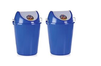 ARISTO Swing Lid Garbage Waste Dustbin with Metal Side Handle 80 ltr BLUE/BLUE (COMBO)