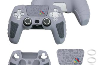 ZORBES® Game Controller Silicone Cover for PS5 Game Controller 30th Anniversary Customized Protective Cover, with 2 Thumb Grip Caps & Touchpad Sticker