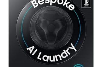 Samsung 12 kg, 5 Star, AI Control, Super Speed, Wi-Fi, Hygiene Steam with Inbuilt Heater, Digital Inverter, Fully-Automatic Front Load Washing Machine (WW12DB7B24GBTL, Black)