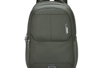 Safari Forge 34L Laptop Backpack, 3 compartments, Raincover, Antitheft pocket, Trolley Sleeve, Organizer, Bottle holder, Front pocket, College bag, school bag, Formal backpack, Color- Olive