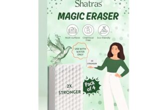 Shatras Magic Eraser Cleaning Sponge – Multipurpose Melamine Foam Stain Remover Foam for Walls, Kitchen, Bathroom, Tiles & Shoes | Just Add Water Stain Remover (Pack of-4)
