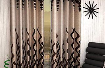 Galaxy Home Decor Modern Wave Panel Polyester Curtains for Door 7 Feet, Pack of 1, Brown (Brown, 7 Feet (1 Piece))