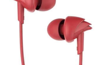 Boat Bassheads 100 in Ear Wired Headphones Earphones with Mic (Furious Red)