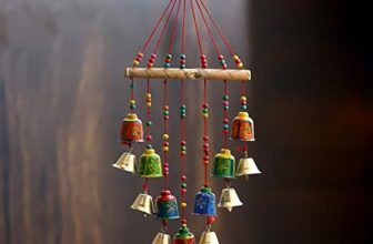 eCraftIndia Multicolour Handcrafted Decorative Window Door Wall Hanging Bells Wind Chimes Showpiece| Diwali Decoration Items for Home Decor| Gift for Diwali Navratri Housewarming