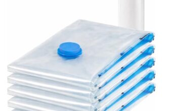Lifelong Pack of 5 Vacuum Bags for Travel | Vacuum Storage Bags with Pump, Packing & Large Storage Bags for Clothes & Other Items | Reusable Space Saver Bags for Storage |More Space to Keep Essentials