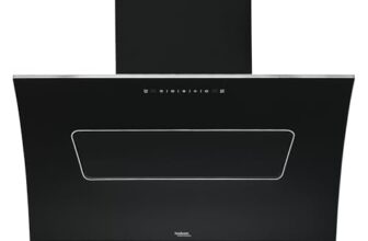 Hindware Smart Appliances | Essence 90 cm Chimney | 1350 CMH | Inclined Glass | Thermal Auto Clean | Filterless | Touch control, Motion sensor | 10 Yrs Warranty on Motor & 2 Yrs on Product (Black)