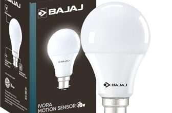 Bajaj Ivora Motion Sensor LED Lamp 9W CDL B22 | 5 Star Rated | Energy Efficient & Motion Sensor Operation | Wide Operating Voltage | 1 Year – Warranty (Pack Of 1, White)