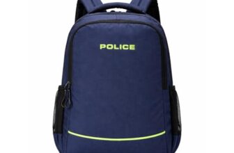 Police 25 Litres Unisex Regular Backpack | Durable Lightweight Backpack for Office, College & Travel | Spacious Compartments | Navy Blue with Neon Accent