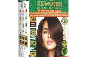 Aequo Organic Cream Hair Color 3N Dark Brown – Herbal Hair Dye for 100% Grey Coverage | Zero Ammonia & PPD | QH+ Grey Control Formula | 2 Applications (115 ml)
