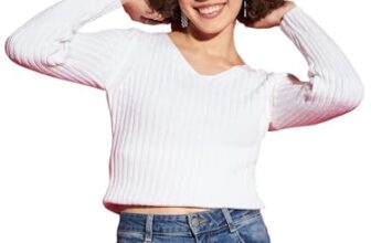 White Rib V-Neck Sweater