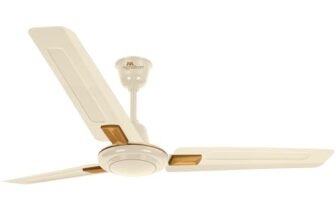 Luminous Rapid Deco Pearl Cream Fan 1200MM 2 Star-Rated Energy Saving High-Speed 45-Watt Air Delivery Fan with 3 Blade, Inverter Compatible and Low Power Consumption Metallic Body Ceiling Fan