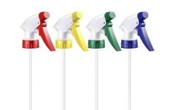 Sulfar Trigger Sprayer Bottle Replacement Nozzle Plastic Spray Bottle Head with Pipe (Pack of 4) Muticolor