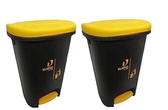 Cello Plastic Pedal Step-On Garbage Dustbin 50 Ltr, (Yellow & Yellow) Combo