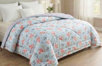BSB HOME Cloud Cotton Reversible AC Comforter for Double Bed | Super Soft 220 GSM Quilt/Duvet/Dohar | Lightweight All-Season Comforter | 88 x 90 Inches (1 Piece) (Aqua, Pink)