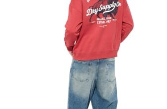 Max URB_N Men Oversized Back Print Sweatshirt (Red_M)