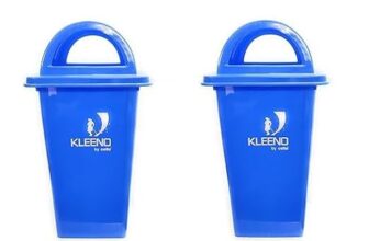 Cello Kleeno Dome Lid Plastic Garbage Dustbin Bucket 80 LTR – BLUE/BLUE PACK OF 2