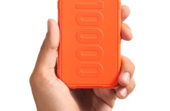 Ambrane 10000mAh Power Bank, Rugged & Slim, 22.5W Fast Charging, Compact & Travel-Friendly, USB & Type-C Output, PD & QC, Compatible with iPhone, Samsung, Oneplus & All Android (Force 10K, Orange)