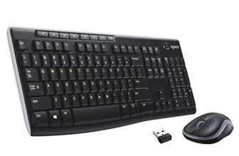 Logitech MK270r Wireless Keyboard and Mouse Combo for Windows, 2.4 GHz Wireless, Spill-Resistant Design, 8 Multimedia & Shortcut Keys, 2-Year Battery Life, PC/Laptop- Black
