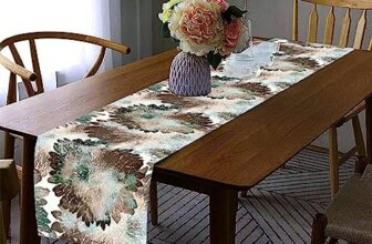 Lushomes Table Runner, Printed Flower Rectangular, Table Runner for 6 Seater Dining Table, for Living Room, for Center Table for Coffee Table, Cotton Runner (13 X72 Inches,PK of 1) (Brown Flower)