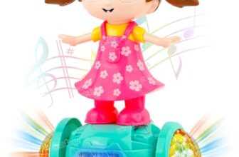 Zest 4 Toyz 360 Degree Rotating Musical Dancing Girl Toy, Dancing Doll with Flashing Lights & Bump and Go Action, Activity Play Center Toy for Kid Early Learning Educational Toys for Toddlers