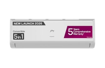 Godrej 1.5 Ton 3 Star Inverter Split AC with 5-in-1 Convertible Cooling, AI Powered, Heavy Duty Cooling at 52°C, Pure Air Filter, Self Clean Technology (AC 1.5T EC HIC 18Q3TH WA)