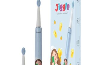 beatXP Jiggle Sonic Electric Toothbrush for Kids with 2 Brush Heads & 3 Cleaning Modes | Rechargeable Electric Toothbrush | 20500 strokes/min with Long Battery Life (Baby Blue)