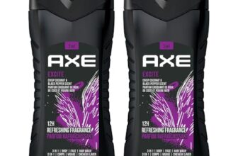 AXE Excite 3-in-1 Body, Face & Hair Wash | Crisp Coconut & Black Pepper Scent | 12H Refreshing Fragrance |Combo of 2| 250 ml Each
