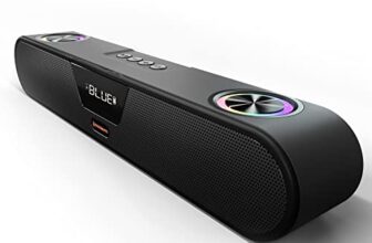 CrossBeats Blaze B24 Bluetooth Soundbar 24W, Gaming RGB Lights, AUX, Bluetooth, USB, FM & TWS I Fast SnapCharge Battery, Multiport Connectivity, BT Speaker for TV, Mobile, PC, Laptops, Tablets Black