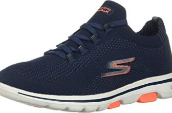Skechers Womens GO Walk 5 – UPRISE Navy/Coral Walking Shoe – 3 UK (124010)