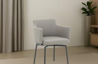 Royaloak Turin Italian Dining Chair | Contemporary Dining Table Chairs with 180° Swivel Reverse Mechanism | Integrated Armrests | Cushioned Seat & Back | Powder-Coated Legs | Refined Italian Style
