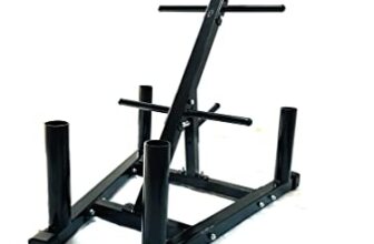 Protoner Olympic Bar and Weight Plates Storage Rack, Plate Stand and bar Holder, Weight Plate Rack with Barbell Holders, Weight Plate Tree Compact Exercise Equipment Storage Rack