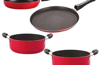 Nirlon Kitchen Pots & Pans Premium Quality Non Stick Cookware Set of 4 Pieces (FT13_FP10_CS22_CS24)