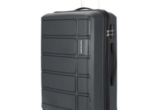 Kamiliant American Tourister Harrier|Cabin Trolley Bag Small Size (56 cms) for Travel| Hard Case Polypropylene (PP) Suitcase|360° 4-Wheel Spinner Luggage Trolley|Combination Lock|Iron Grey